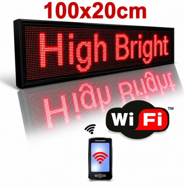 Επιγραφή Κυλιόμενη Πινακίδα LED Κόκκινη 100x20cm
